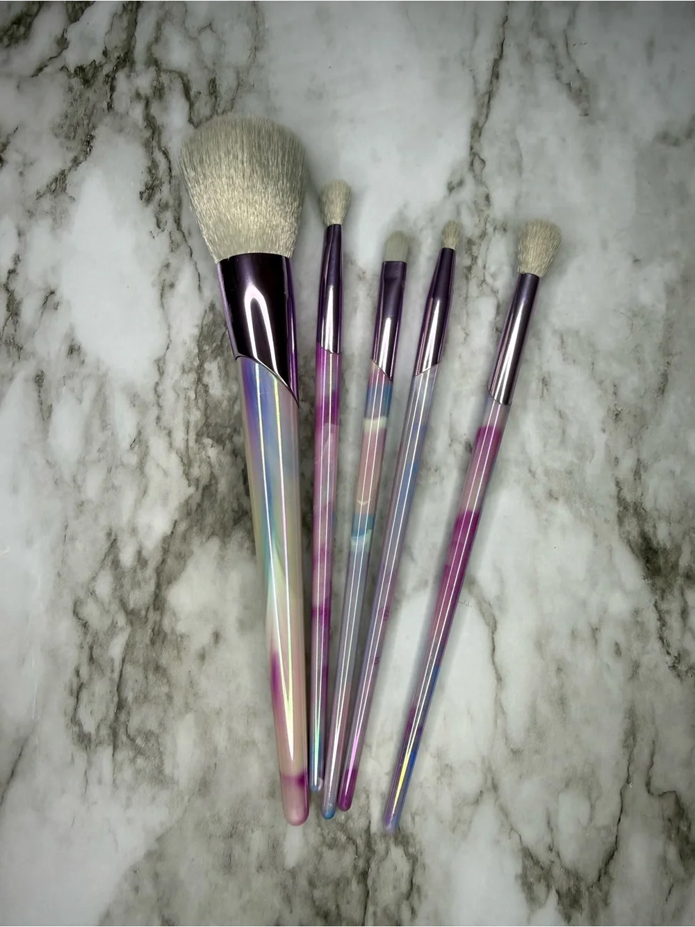 Iridescent Pink Makeup Brush Set - Women Makeup